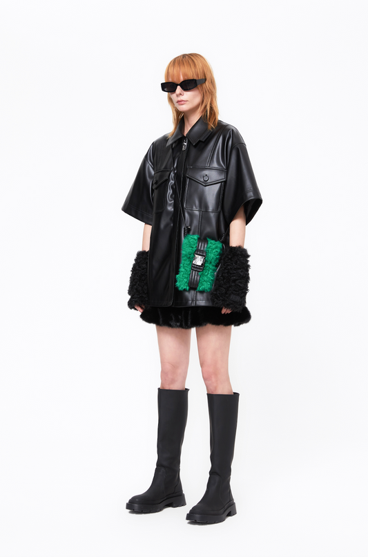 Faux Leather Shirt